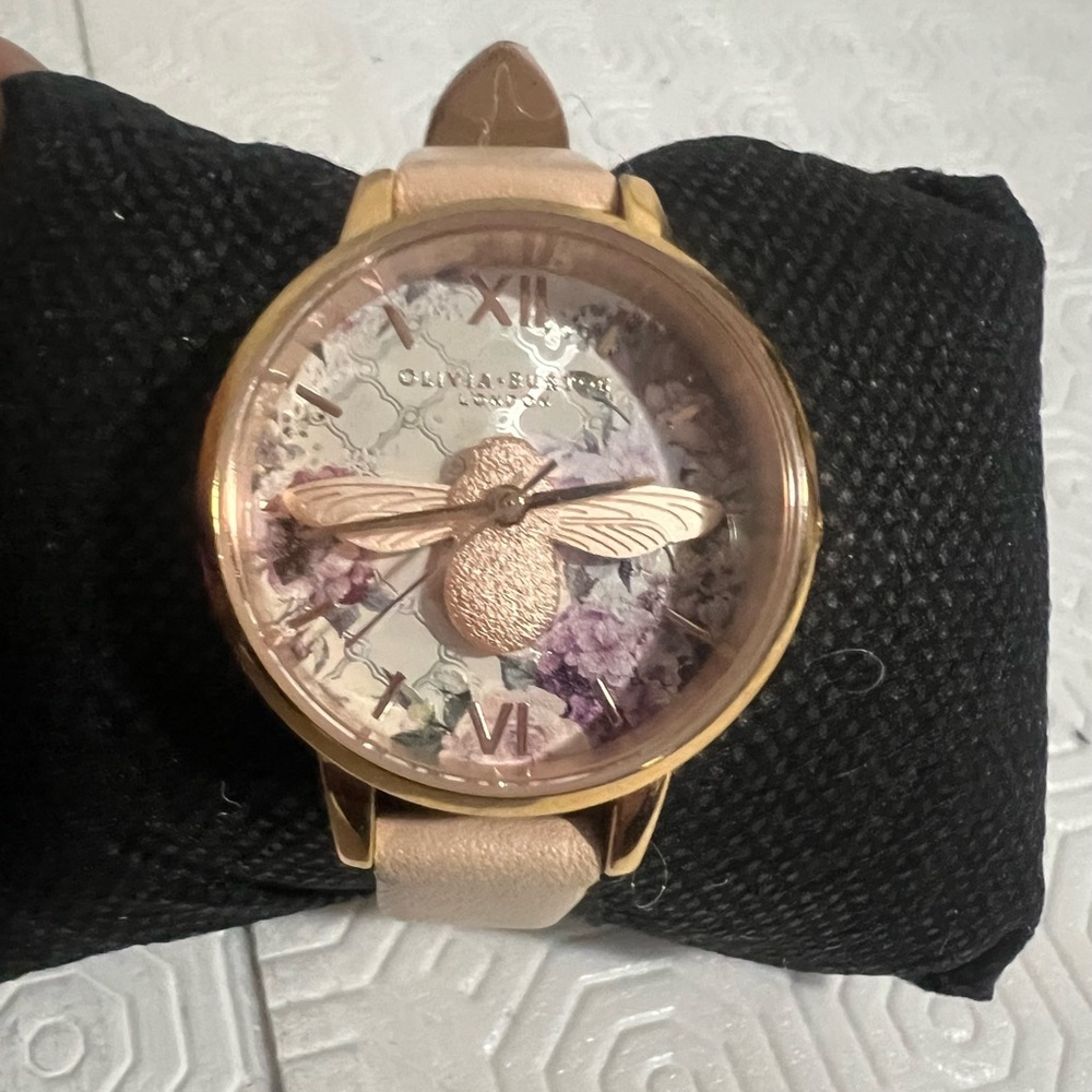 Olivia Burton Gold and Pink Floral Watch